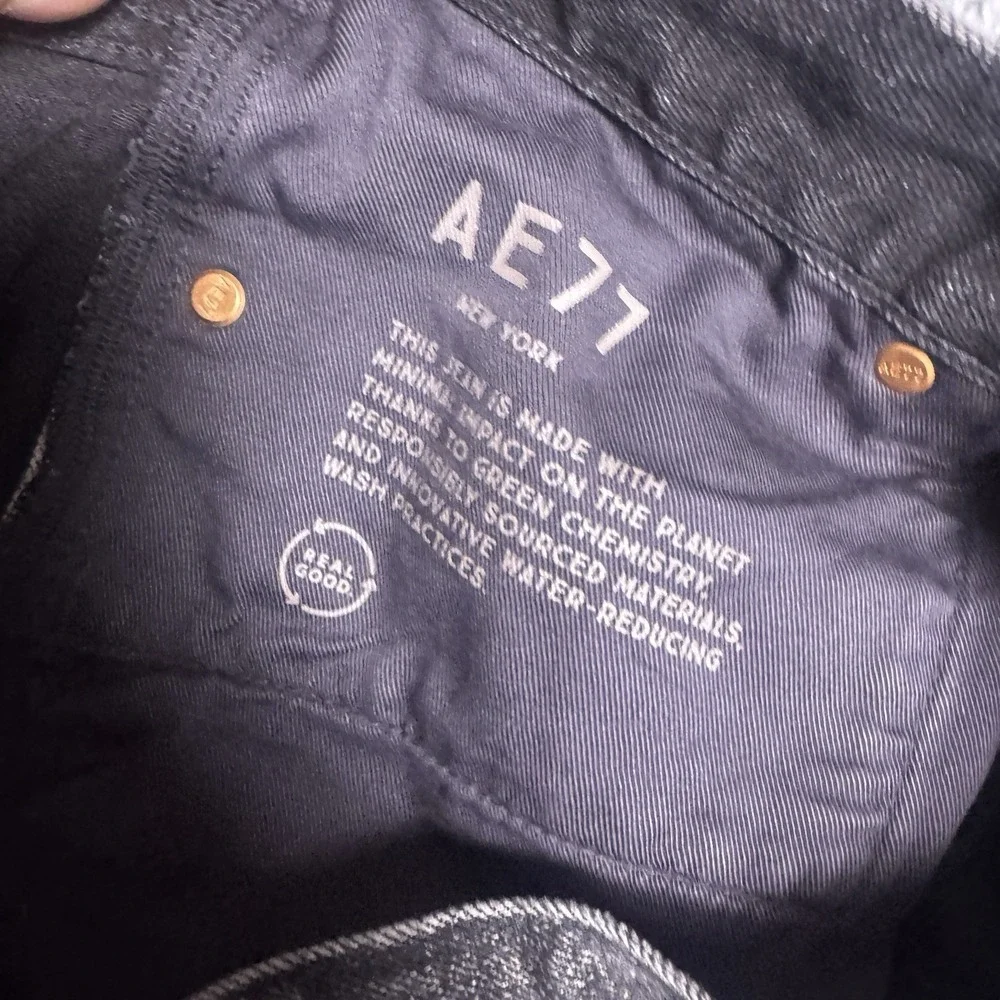 AE77 Selvedge Denim Jeans Mens 30x32 Classic Tapered Fit Charcoal Wash Everyday
